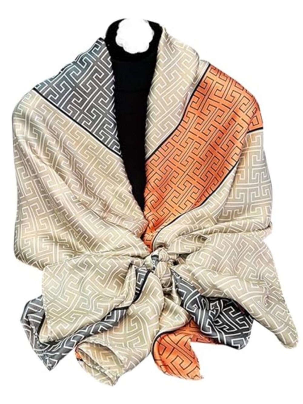 Womens Silk Scarf Large 70x35 Lightweight Soft Shawl Wrap Cape Neck Beach Travel
